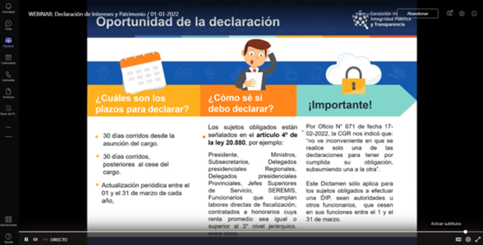 La Comisión de Integridad Pública y La Contraloría General de la República iniciaron Capacitaciones