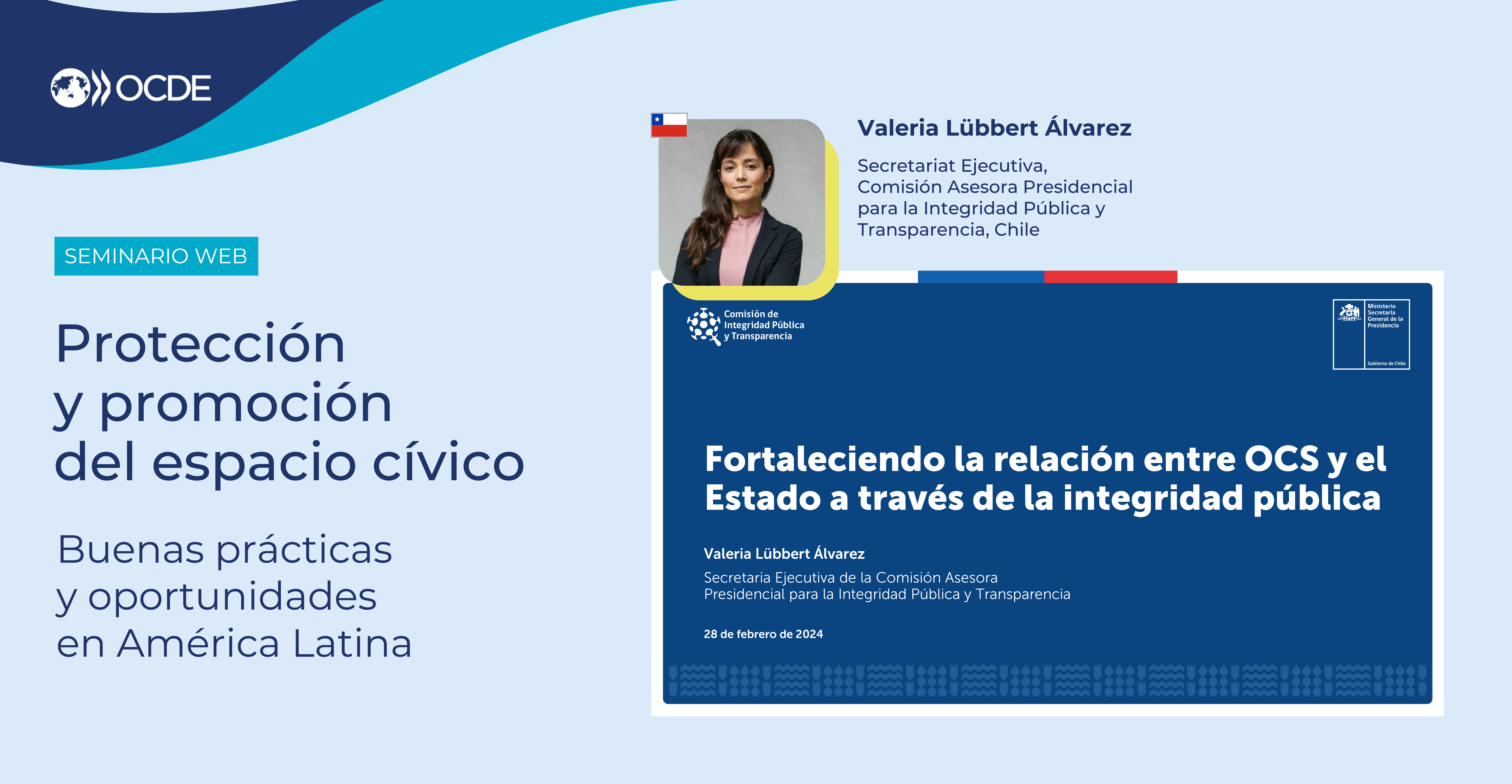 Seminario OCDE de protección y promoción del Espacio Cívico: CIPyT expuso buenas prácticas y avances de Chile
